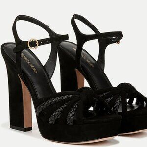 NIB Veronica Beard Flavia Platform Black Sandal - Size 8.5